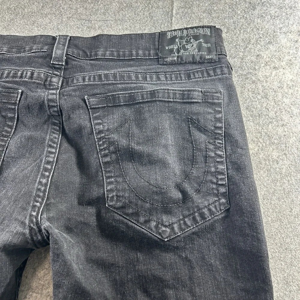 True Religion Gino Slim No Flap Jeans 40x33 Body Rinse Black Streetwear Edgy